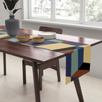 Cuboid Geometric Abstract Shapes Pattern XVII Table Runner Gallery Image 2