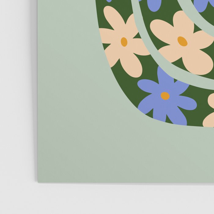 Flower Snake - Green, Blue and Off White Poster Gallery Image 3