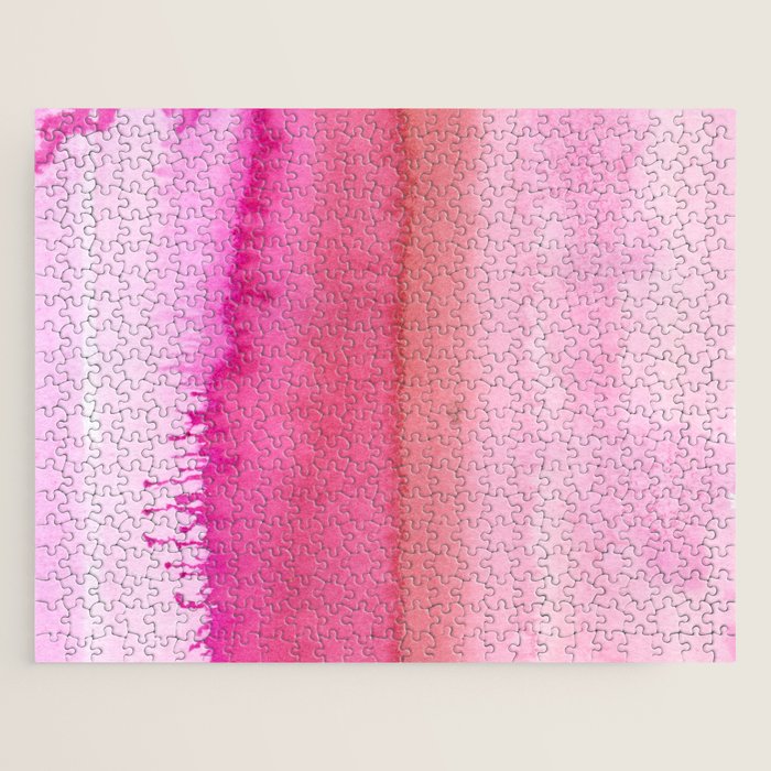 Modern abstract blush pink watercolor paint pattern Jigsaw Puzzle Gallery Image 1