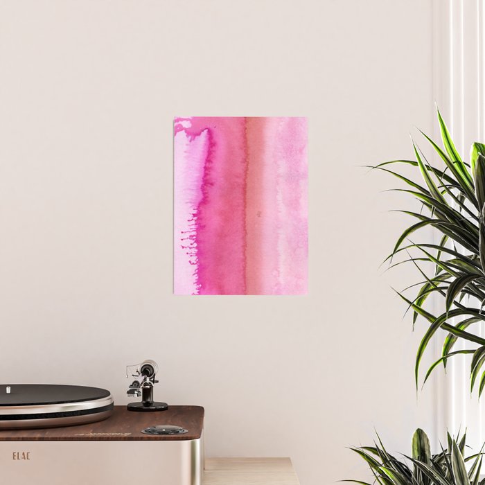 Modern abstract blush pink watercolor paint pattern Poster Gallery Image 2