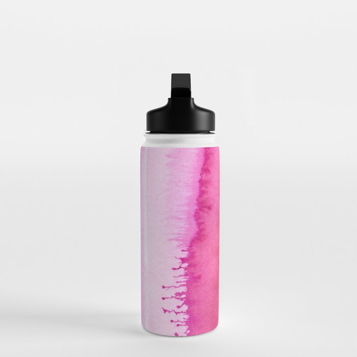 Modern abstract blush pink watercolor paint pattern Water Bottle Gallery Image 3