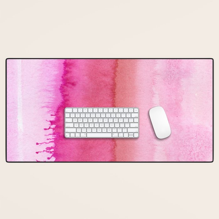 Modern abstract blush pink watercolor paint pattern Desk Mat Gallery Image 1