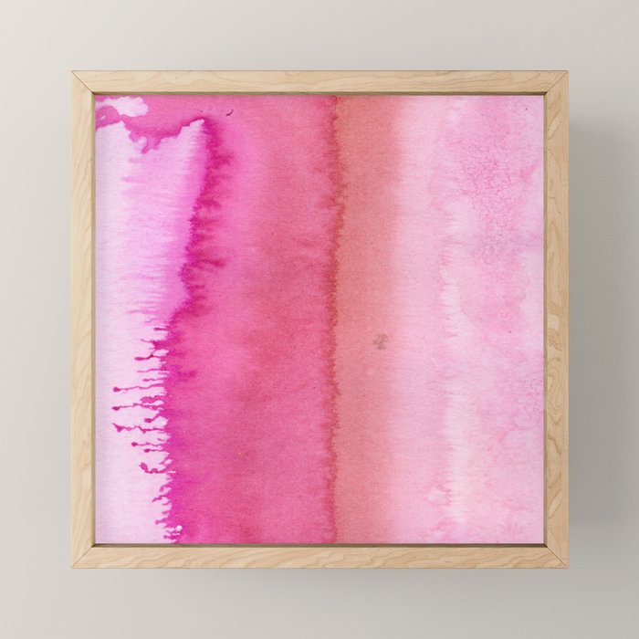 Modern abstract blush pink watercolor paint pattern Mini Art Print Gallery Image 1