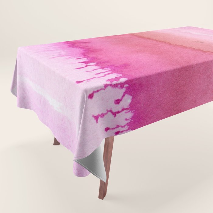 Modern abstract blush pink watercolor paint pattern Tablecloth Gallery Image 1