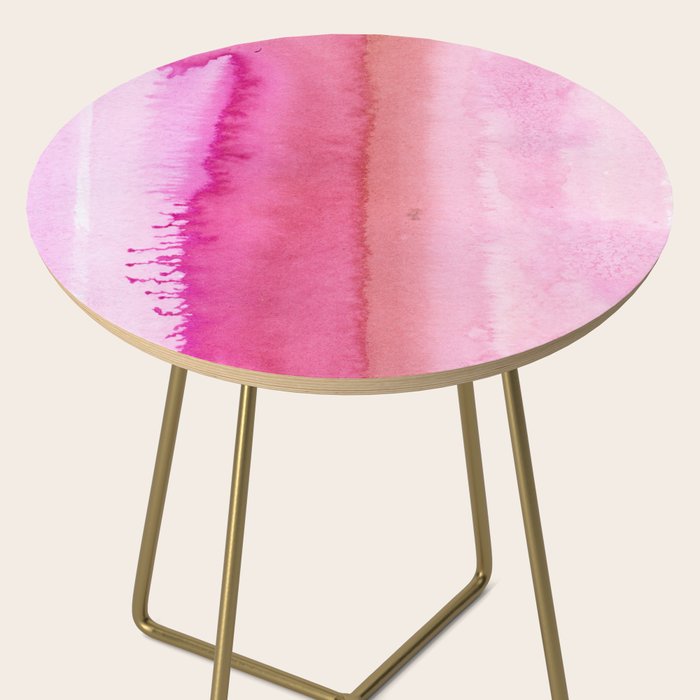 Modern abstract blush pink watercolor paint pattern Side Table Gallery Image 2