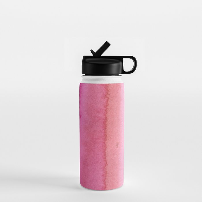 Modern abstract blush pink watercolor paint pattern Water Bottle Gallery Image 1