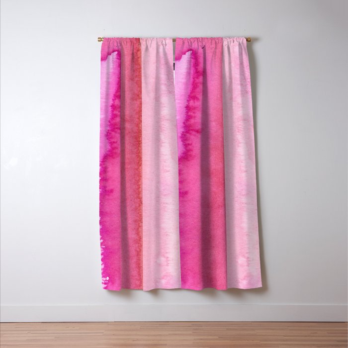 Modern abstract blush pink watercolor paint pattern Window Curtain Gallery Image 3