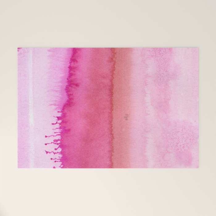 Modern abstract blush pink watercolor paint pattern Welcome Mat Gallery Image 1