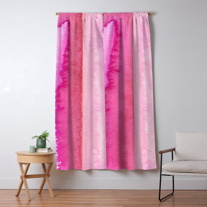 Modern abstract blush pink watercolor paint pattern Window Curtain Gallery Image 5
