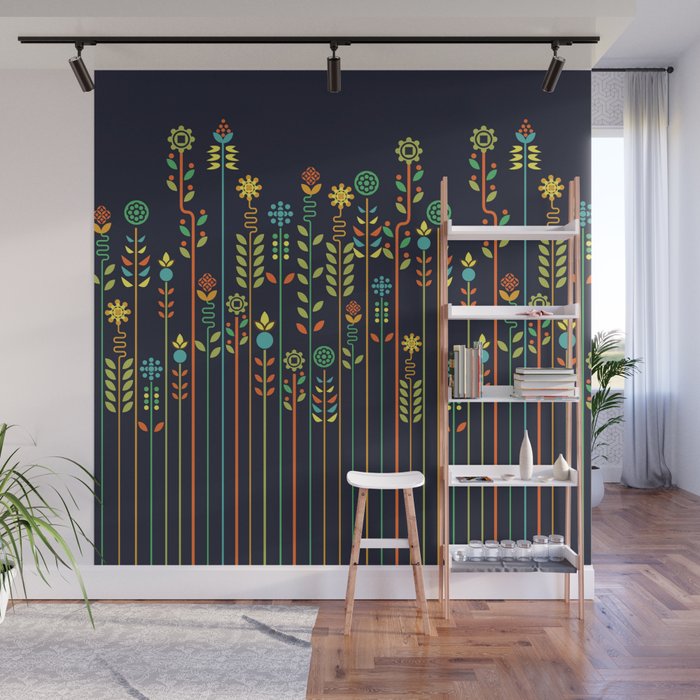 Overgrown flowers Wall Mural Gallery Image 1