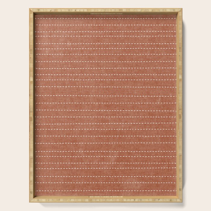 stitched stripes - ginger Serving Tray Gallery Image 1