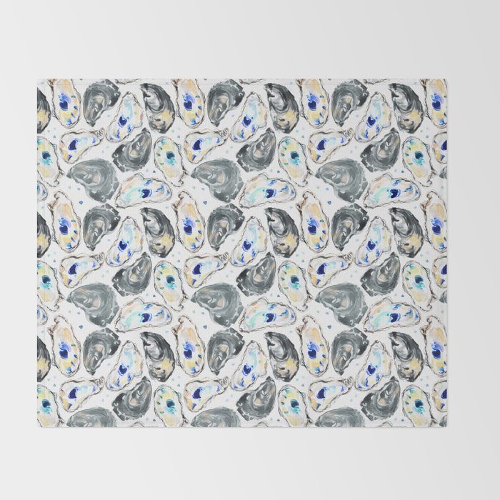 Coastal Oysters Throw Blanket Gallery Image 2