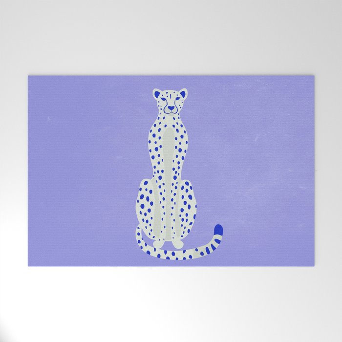 Periwinkle Cheetah Welcome Mat Gallery Image 1