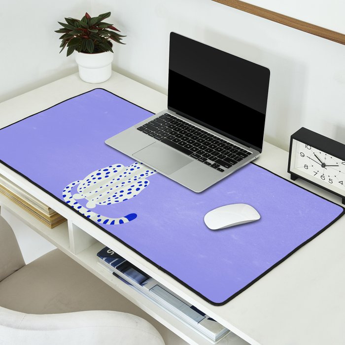 Periwinkle Cheetah Desk Mat Gallery Image 2