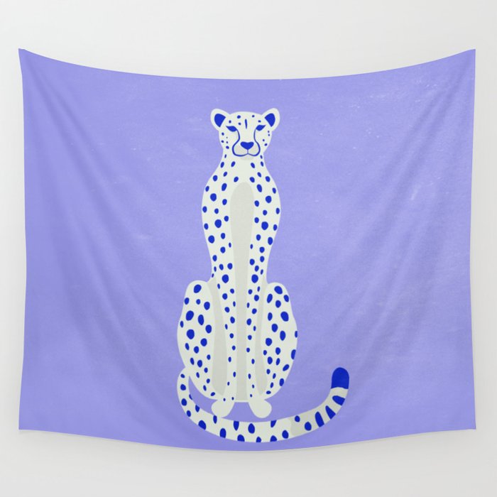 Periwinkle Cheetah Wall Tapestry Gallery Image 4