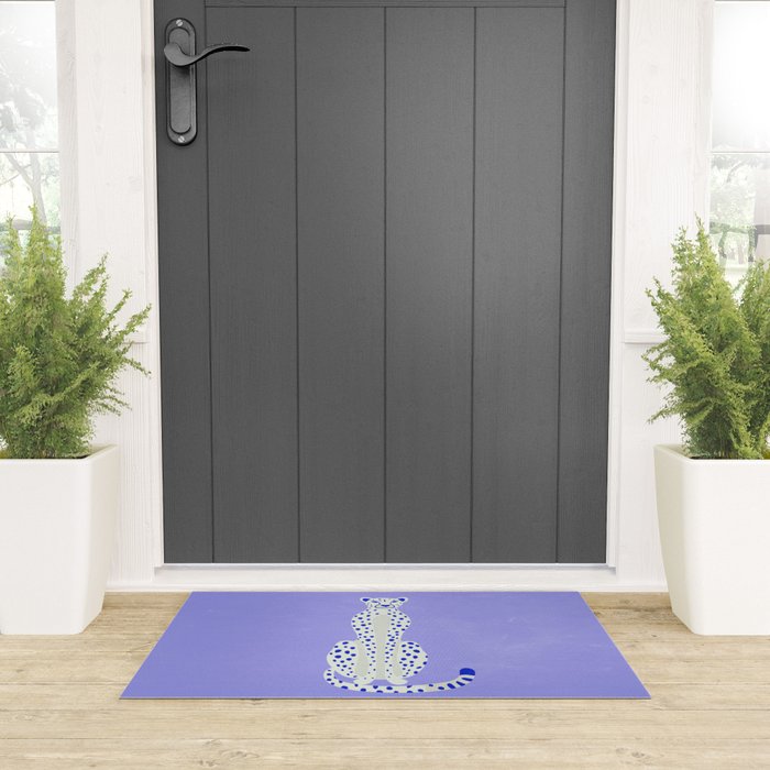 Periwinkle Cheetah Welcome Mat Gallery Image 3
