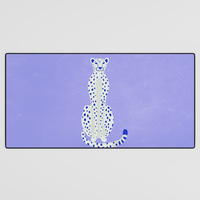 Periwinkle Cheetah Desk Mat Gallery Image 3