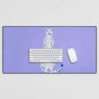 Periwinkle Cheetah Desk Mat Gallery Image 1