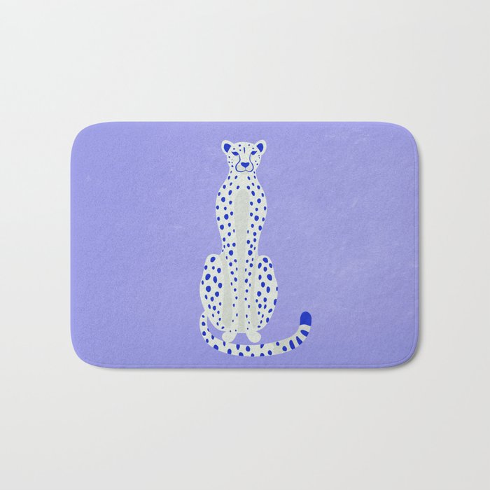 Periwinkle Cheetah Bath Mat Gallery Image 1