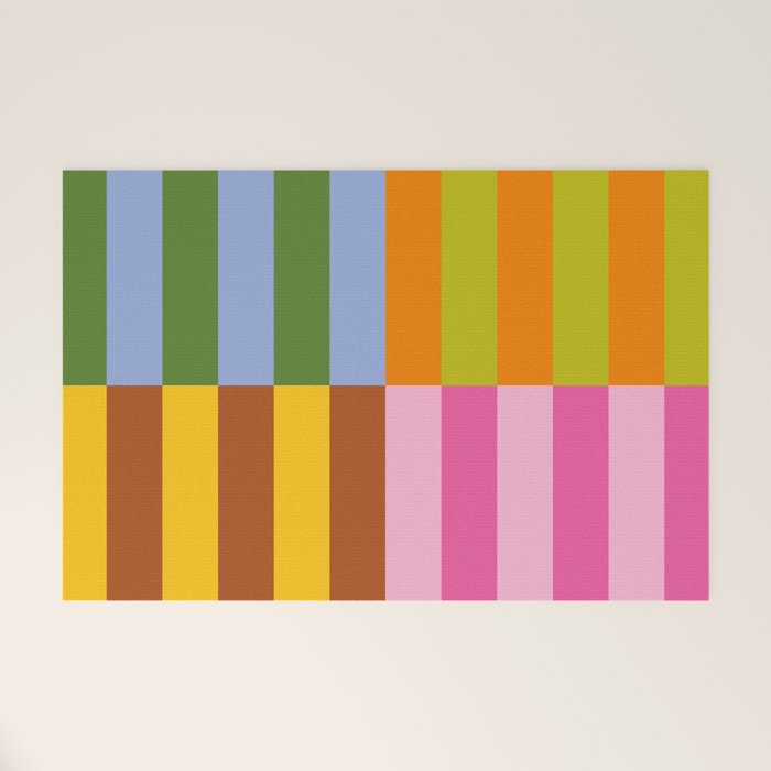 Split Stripes Color Symphony Welcome Mat Gallery Image 1