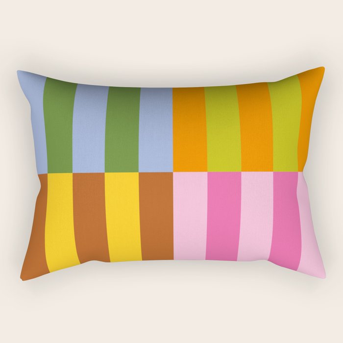 Split Stripes Color Symphony Rectangular Pillow Gallery Image 1