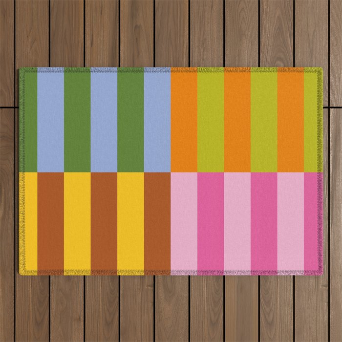 Split Stripes Color Symphony Outdoor Rug Gallery Image 1