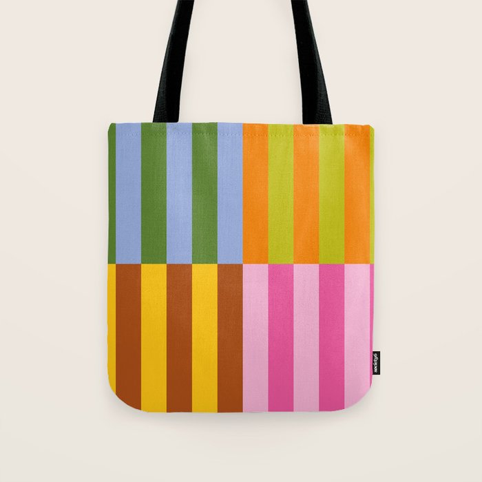 Split Stripes Color Symphony Tote Bag Gallery Image 1