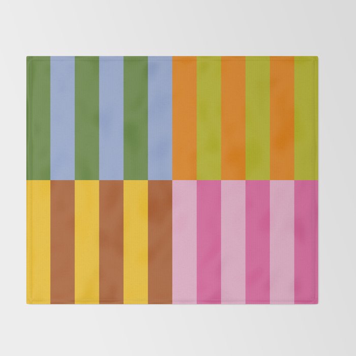 Split Stripes Color Symphony Throw Blanket Gallery Image 2