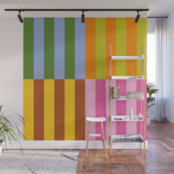 Split Stripes Color Symphony Wall Mural Gallery Image 1