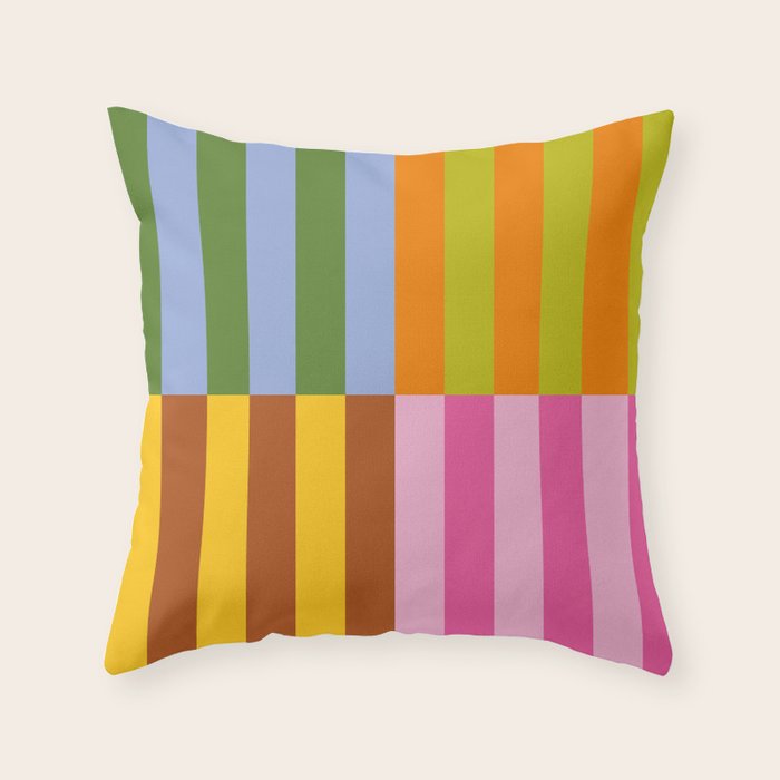 Split Stripes Color Symphony Throw Pillow Gallery Image 1