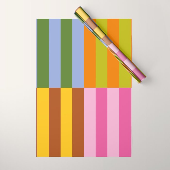 Split Stripes Color Symphony Wrapping Paper Gallery Image 1