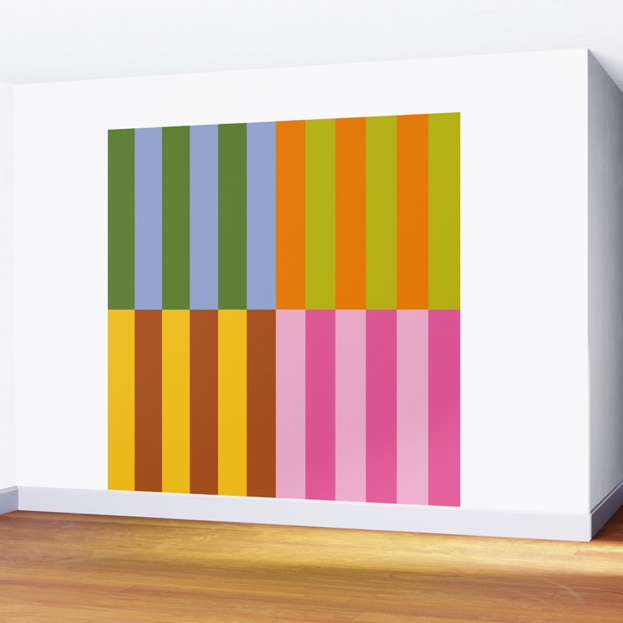 Split Stripes Color Symphony Wall Mural Gallery Image 2