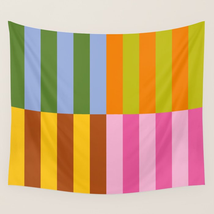 Split Stripes Color Symphony Wall Tapestry Gallery Image 4