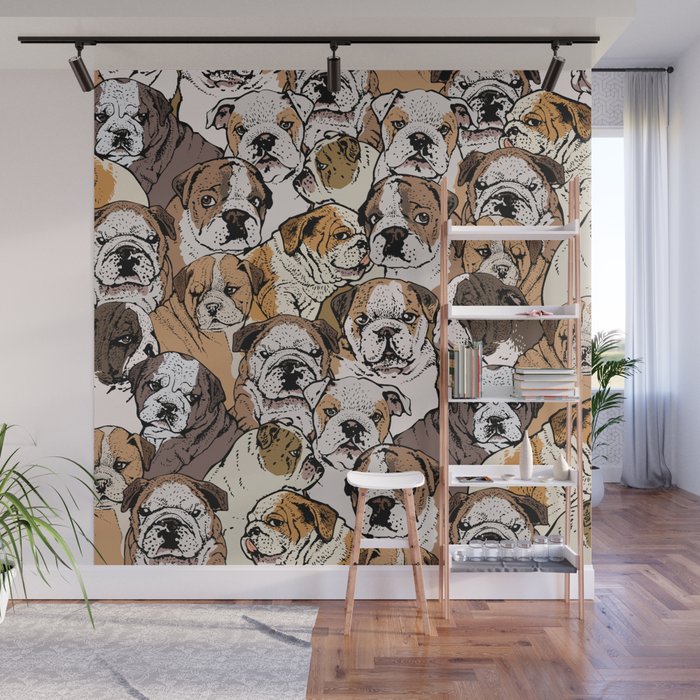 Social English Bulldog Wall Mural Gallery Image 1