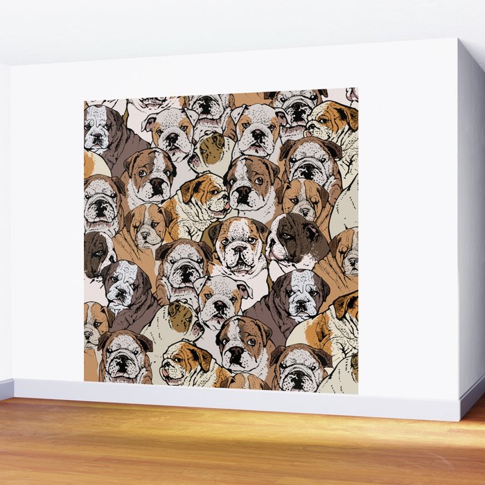 Social English Bulldog Wall Mural Gallery Image 2