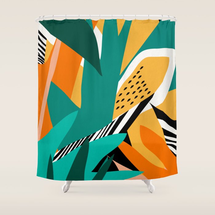 Jungle Abstract Shower Curtain Gallery Image 1