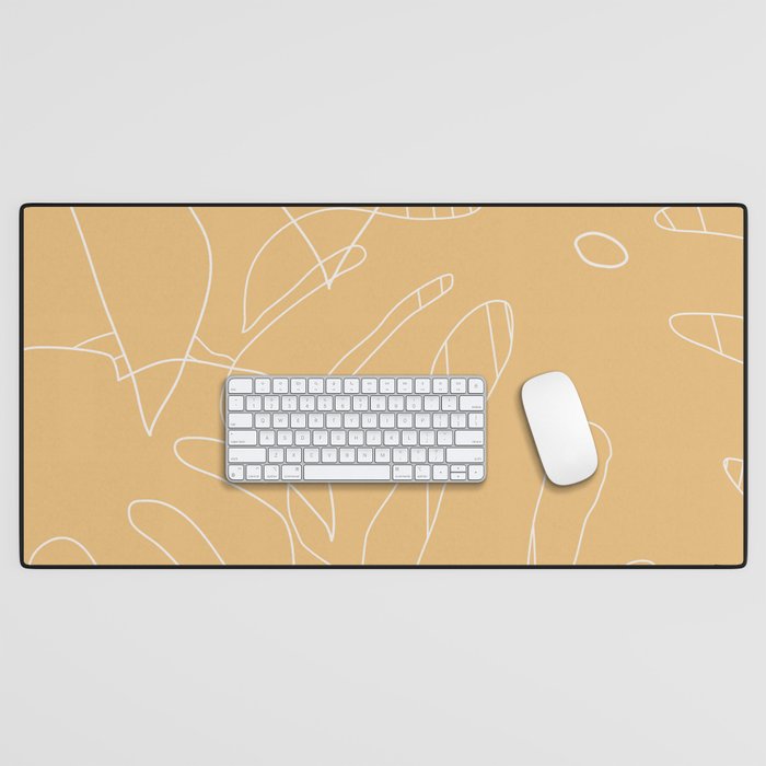 Monstera No2 Yellow Desk Mat Gallery Image 1