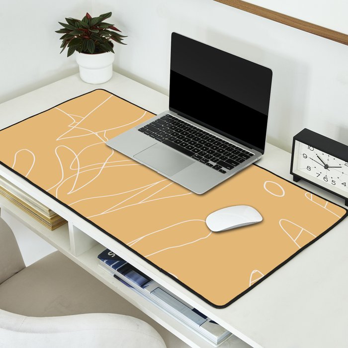 Monstera No2 Yellow Desk Mat Gallery Image 2