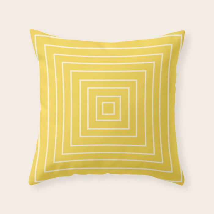 Layers yellow Throw Pillow Gallery Image 1