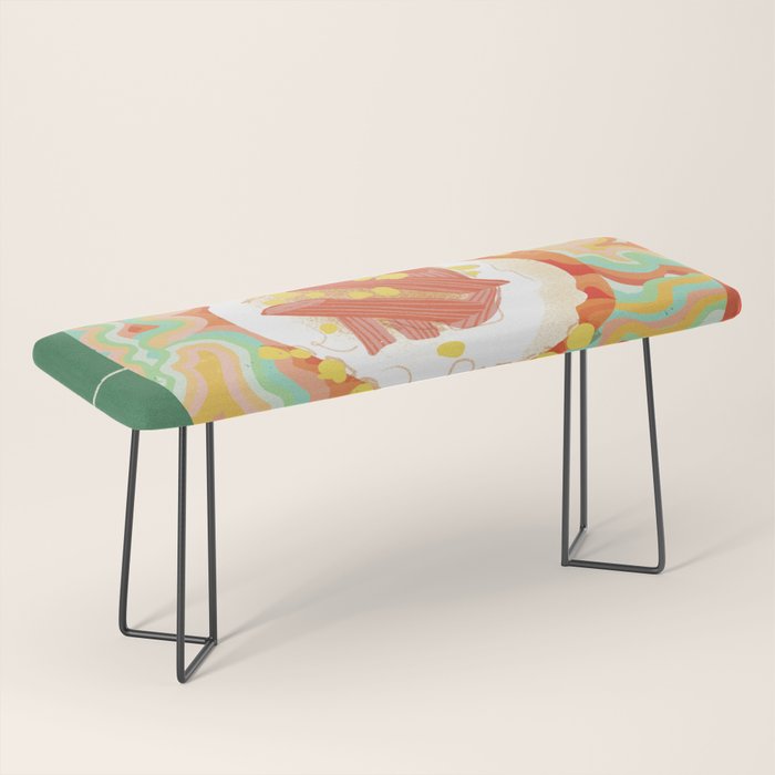 Marble Plate in Green Bench Gallery Image 1