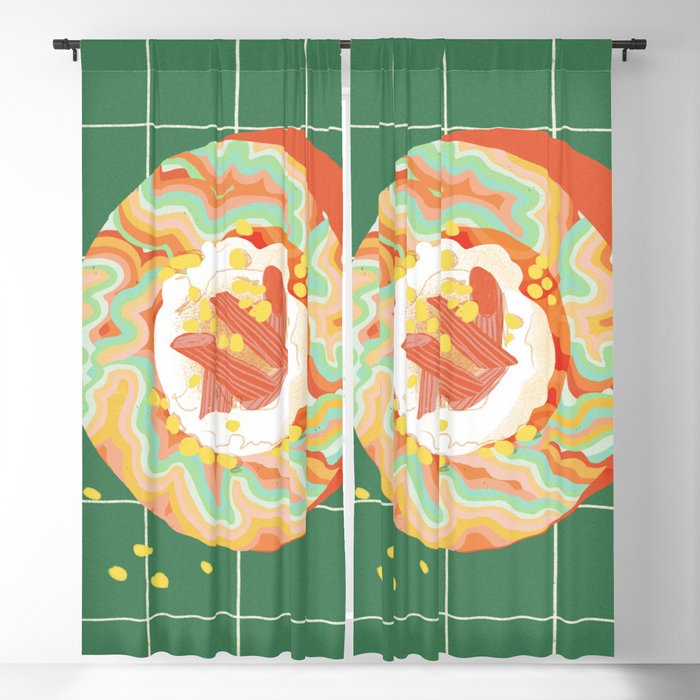 Marble Plate in Green Window Curtain Gallery Image 1