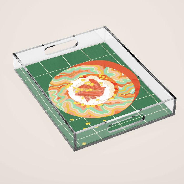 Marble Plate in Green Acrylic Tray Gallery Image 1