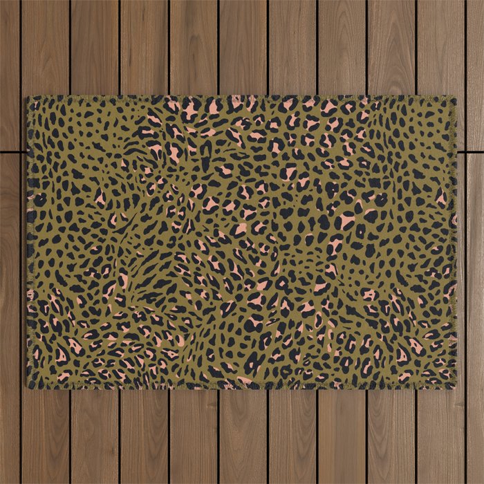 Leopard Spots Olive Outdoor Rug Gallery Image 1