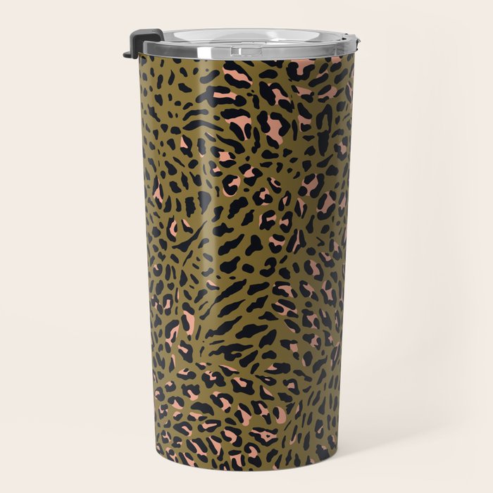 Leopard Spots Olive Travel Mug Gallery Image 3