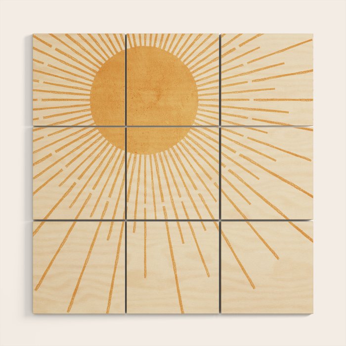 Boho Sun no. 8 Yellow Wood Wall Art Gallery Image 1