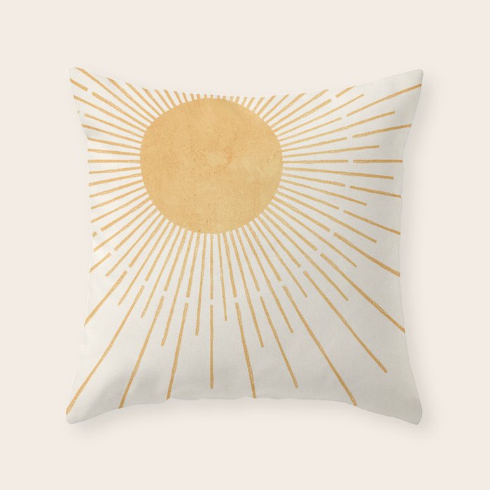 Boho Sun no. 8 Yellow Throw Pillow Gallery Image 6
