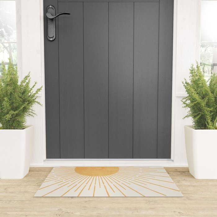 Boho Sun no. 8 Yellow Welcome Mat Gallery Image 3