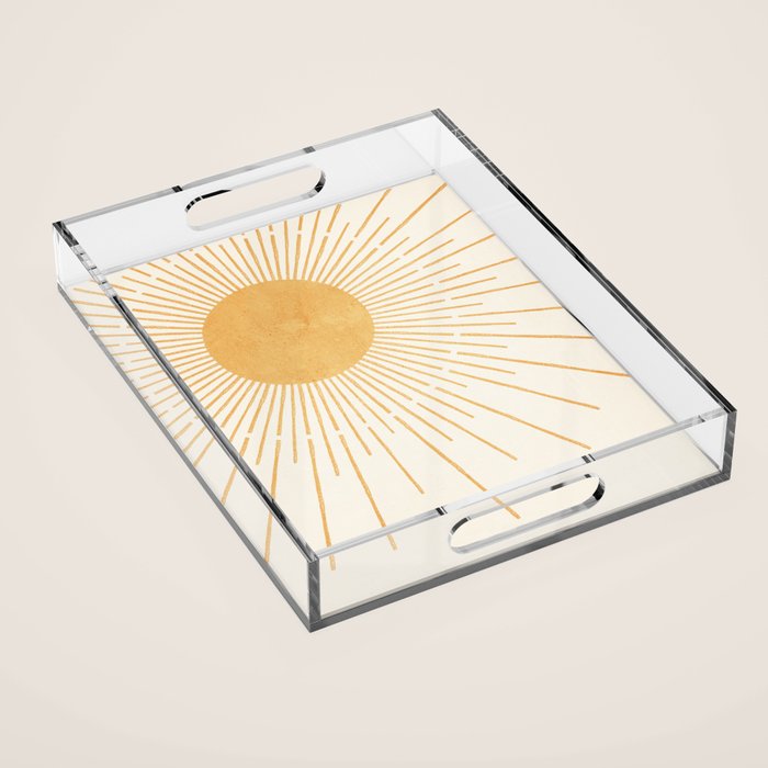 Boho Sun no. 8 Yellow Acrylic Tray Gallery Image 1