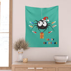 Happy Christmas Santa Spider Wall Tapestry Gallery Image 2