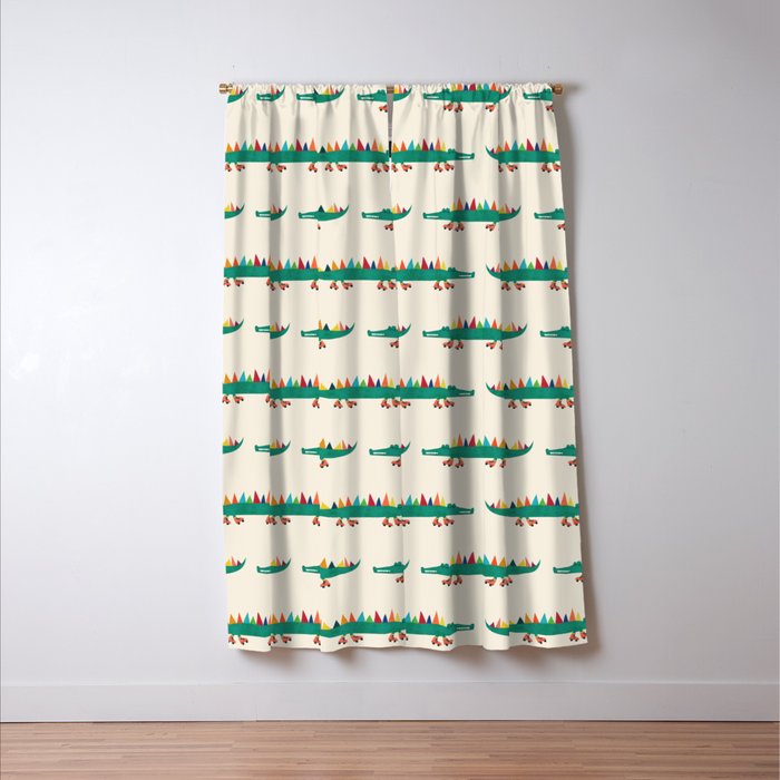 Crocodile on Roller Skates Window Curtain Gallery Image 3